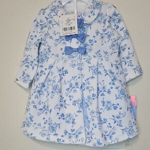 Floral Blue and White Baby Dress